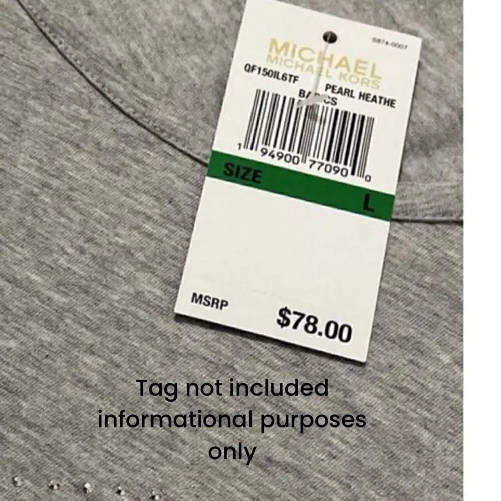 NWOT NEW MICHAEL KORS Woman’s Long Sleeve Tshirt Top Gray sz M